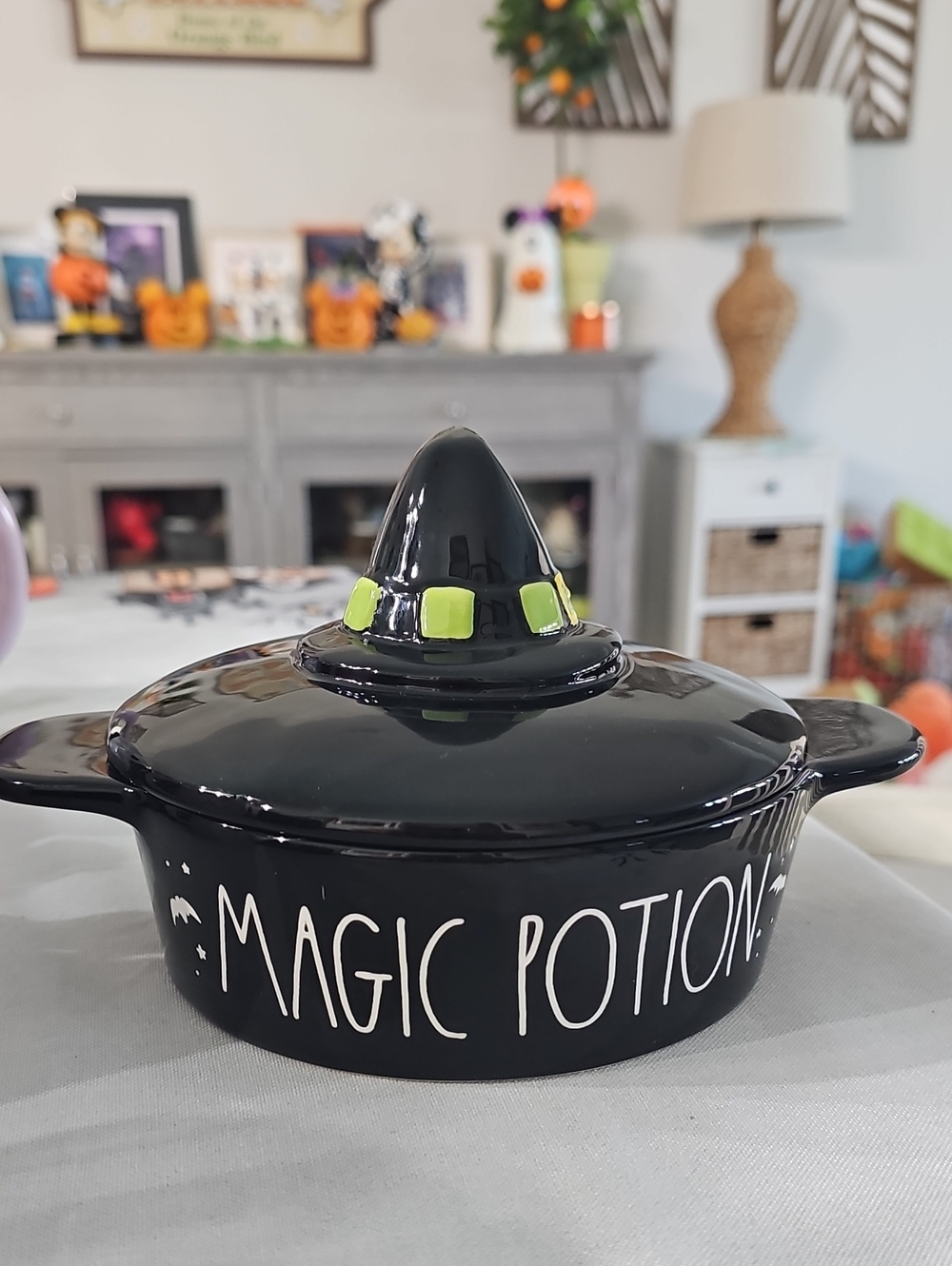 New! Halloween Rae Dunn "Magic Potion" Brie Baker w/ Witch Hat Lid